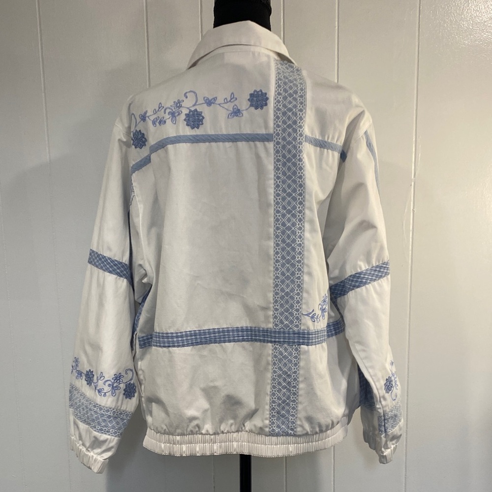 Koret Blue White Patchwork Embroidered Coastal Zi… - image 6